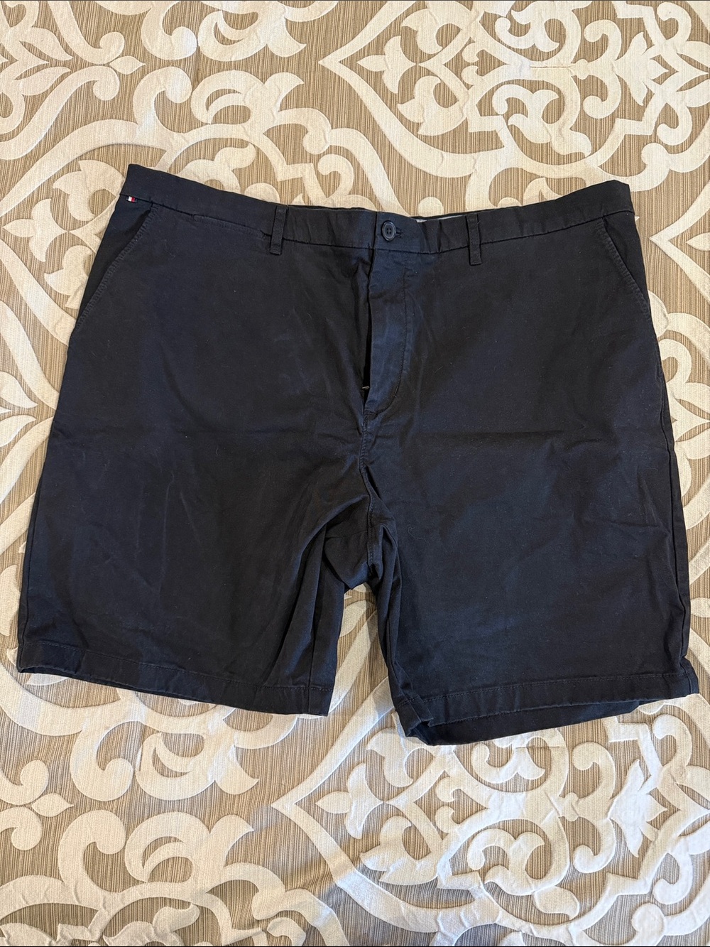 Tommy Hilfiger Black Flat Front Chino Shorts